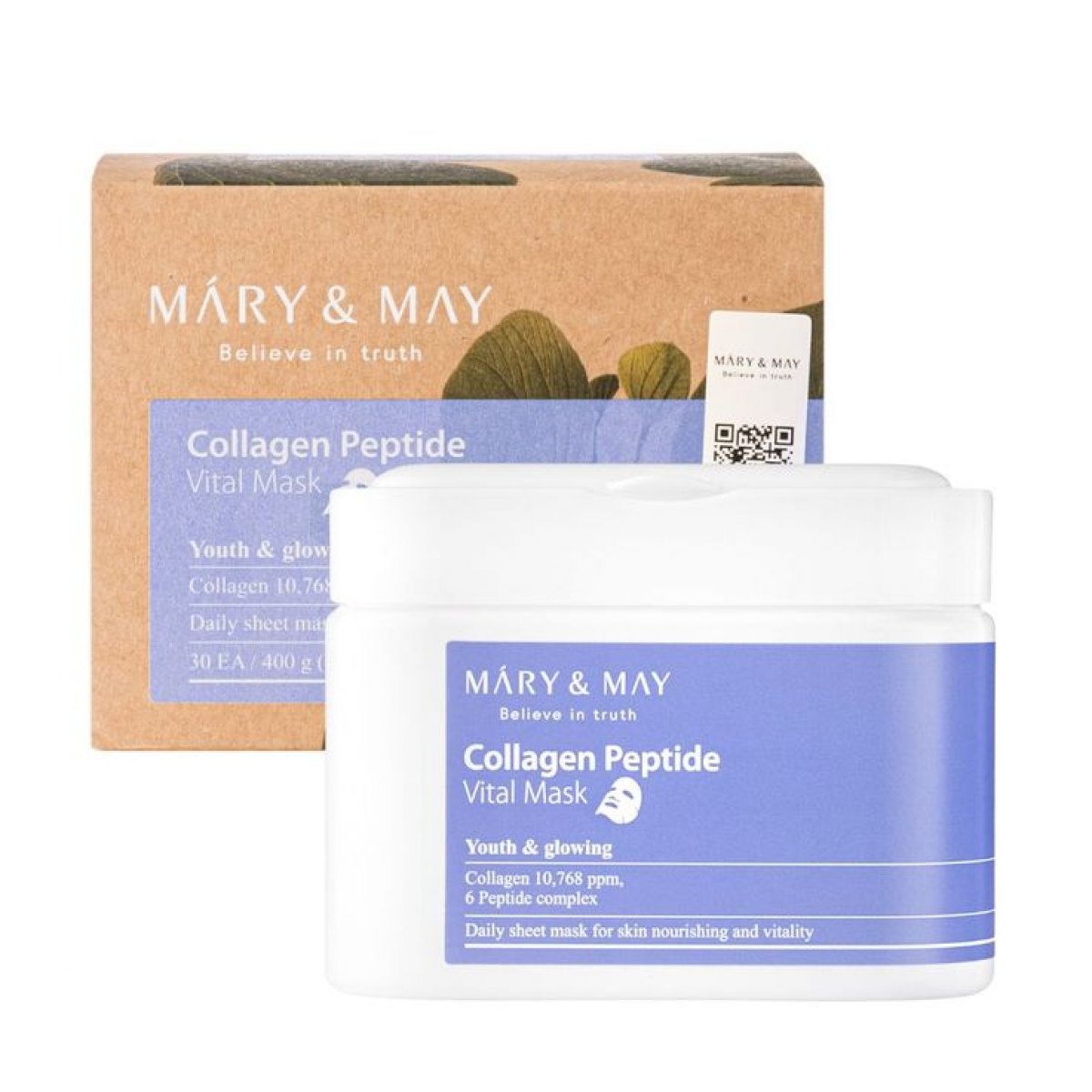 MARY & MAY Collagen Peptide Vital Mask 30ea 400g